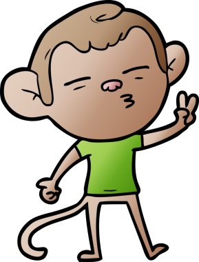 bir insan tarafından çizilmiş şüpheli maymun çizgi filmi