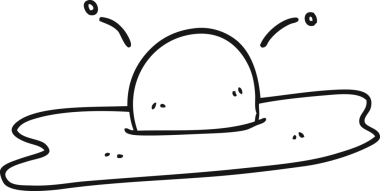 Bir insan tarafından çizilmiş siyah beyaz karikatür yumurta.