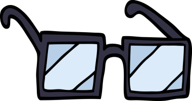 bir insan tarafından çizilmiş karikatür kare gözlüğü.