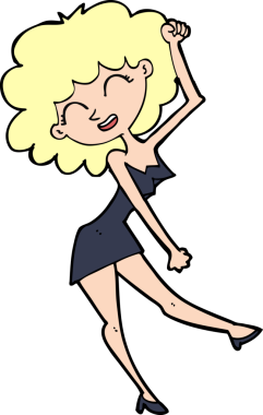 Bir insan tarafından çizilmiş çizgi film dansçısı kadın.