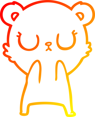 Bir insan tarafından çizilmiş barışçıl bir kutup ayısının sıcak çizgi çizimi