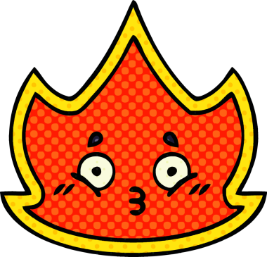 Bir insan tarafından çizilmiş çizgi roman tarzı bir ateş.