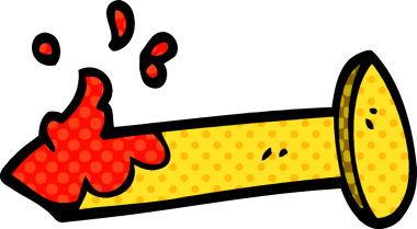 Bir insan tarafından çizilmiş kanlı çivi.