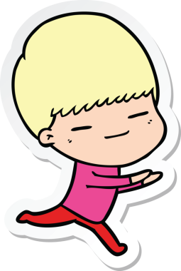 Bir insan tarafından çizilmiş kendini beğenmiş bir çocuğun çıkartması.