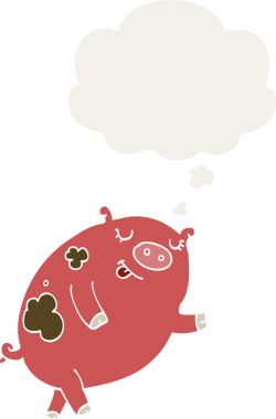 Düşünce baloncuklu çizgi film dansçısı bir insan tarafından çizilmiş.