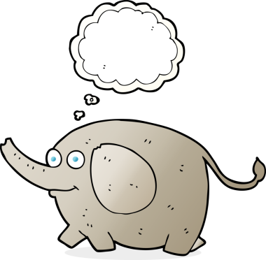 Bir insan tarafından çizilmiş serbest çizim balon karikatür fili.