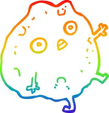 gökkuşağı gradyan çizimi bir insan tarafından çizilen bir kaya karikatürü