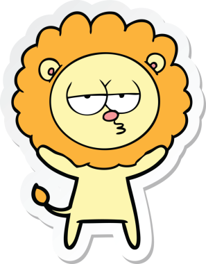 Bir insan tarafından çizilmiş canı sıkkın bir aslanın çıkartması.