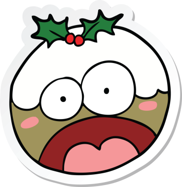 Bir çizgi filmin çıkartması bir insan tarafından çizilmiş yılbaşı pudingini şok etti.