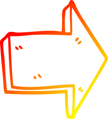 Bir insan tarafından çizilmiş bir çizgi filmin sıcak gradyan çizimi