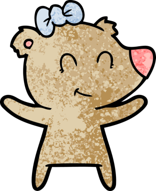 Bir insan tarafından çizilmiş dişi ayı çizgi filmi.