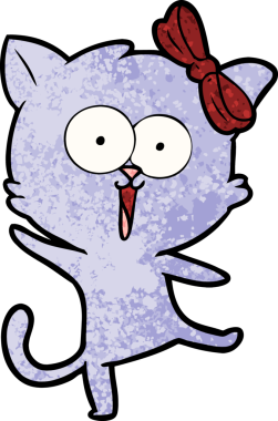 Bir insan tarafından çizilmiş çizgi film kedisi.