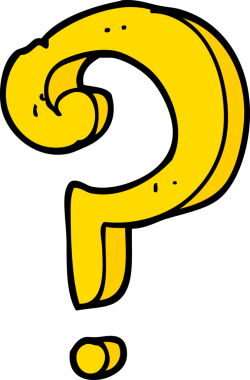 Bir insan tarafından çizilmiş soru işareti.