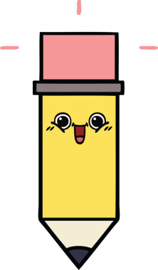 Bir insan tarafından çizilmiş sevimli bir kalem karikatürü.