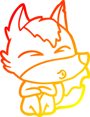 Bir insan tarafından çizilmiş bir kurt çizgi filminin sıcak çizgi çizimi.