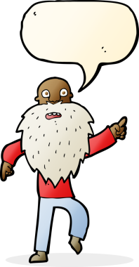 Çizgi film, bir insan tarafından çizilmiş konuşma balonlu yaşlı adamı strese sokuyor.