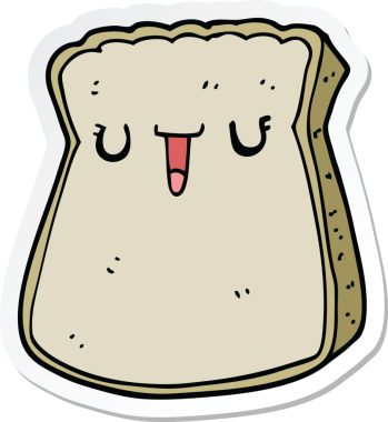 Bir insan tarafından çizilmiş bir ekmek diliminin çıkartması.