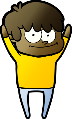 Bir insan tarafından çizilmiş mutlu çizgi film adamı.