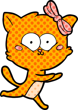 Bir insan tarafından çizilmiş çizgi film kedisi.