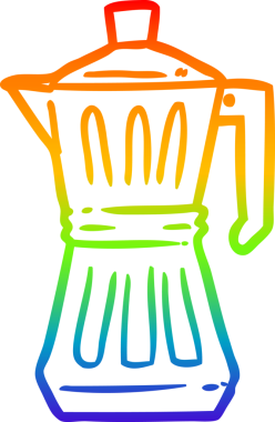 Bir insan tarafından çizilmiş bir espresso makinesinin çizimi.