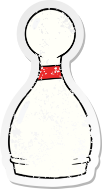 Bir insan tarafından çizilmiş bir bovling iğnesinin sıkıntılı çıkartması.