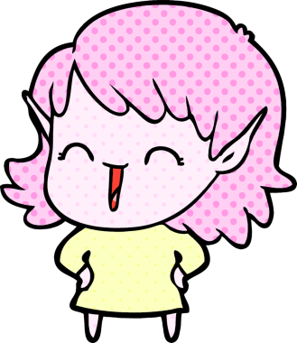 Bir insan tarafından çizilmiş bir elf kızı.