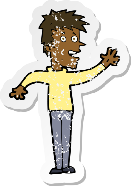 Bir insan tarafından çizilen mutlu çocuk çizgi filminin gerilimli yapıştırması.