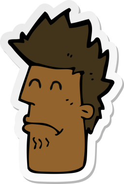 Bir insan tarafından çizilmiş kendini hasta hisseden bir karikatürcünün çıkartması.