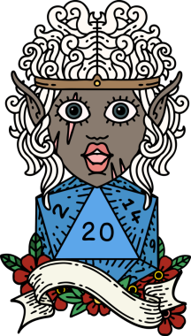 Retro Dövme Tarzı Bir insan tarafından çizilmiş 20 zarlı barbar karakter