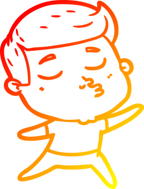 Bir insan tarafından çizilen çizgi film modelinin sıcak çizgi çizimi.