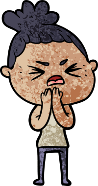 Bir insan tarafından çizilmiş kızgın bir kadın.