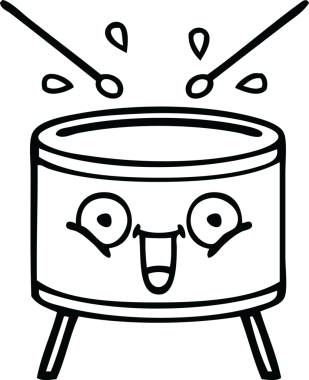 Bir insan tarafından çizilmiş davul çizimi