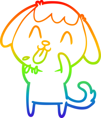 gökkuşağı gradyan çizimi bir insan tarafından çizilmiş kaba bir köpek çizgi