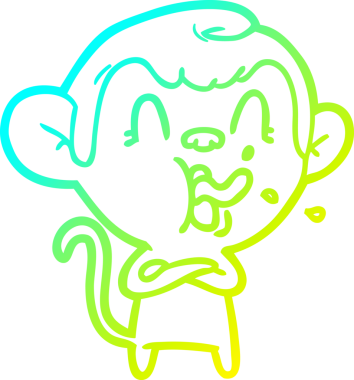 Bir insan tarafından çizilmiş çılgın bir çizgi film maymunu çizimi