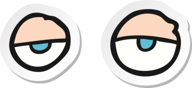 Bir insan tarafından çizilmiş yorgun gözlerin çıkartması.