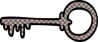 bir insan tarafından çizilmiş eski bir anahtar.