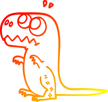 Bir insan tarafından çizilmiş tarih öncesi bir dinozorun sıcak çizgi çizimi