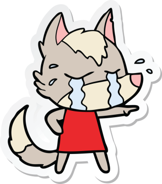 Bir insan tarafından çizilmiş bir karikatür çıkartması.