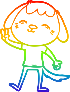 gökkuşağı gradyan çizimi Mutlu bir çizgi köpek çizimi Bir insan tarafından çizilmiş