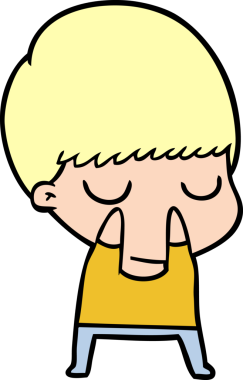 Bir insan tarafından çizilmiş sakin çocuk çizgi filmi.