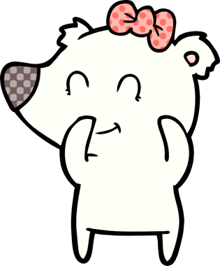 Bir insan tarafından çizilmiş kutup ayısı karikatürü