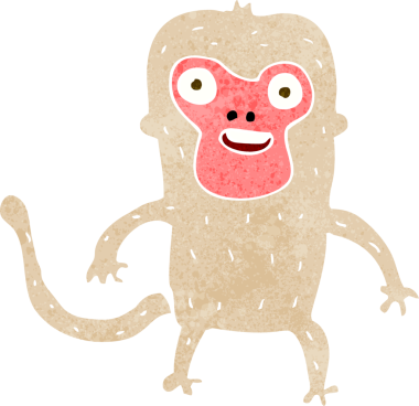 Bir insan tarafından çizilmiş çizgi maymun.