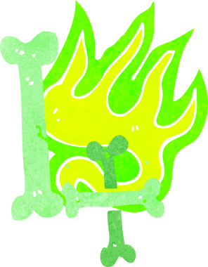 Bir insan tarafından çizilmiş bir cadılar bayramı kemik numarası.