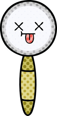 Bir insan tarafından çizilmiş bir büyüteçin çizgi roman tarzı karikatürü