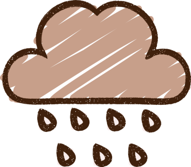 Bir insan tarafından çizilen Yağmur Bulutu Tebeşiri Çizimi