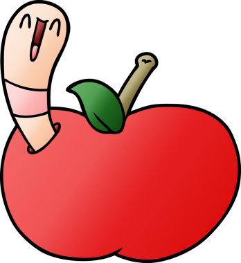 Bir insan tarafından çizilmiş elma solucanı.