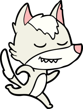 Bir insan tarafından çizilmiş dost canlısı bir kurt.