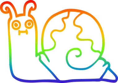 gökkuşağı gradyan çizgisi bir insan tarafından çizilmiş bir salyangoz çizgi