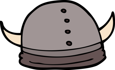 Bir insan tarafından çizilmiş karalama Viking miğferi