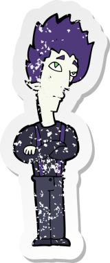 Bir insan tarafından çizilmiş bir vampir çizgi filminin gerilimli yapıştırması.